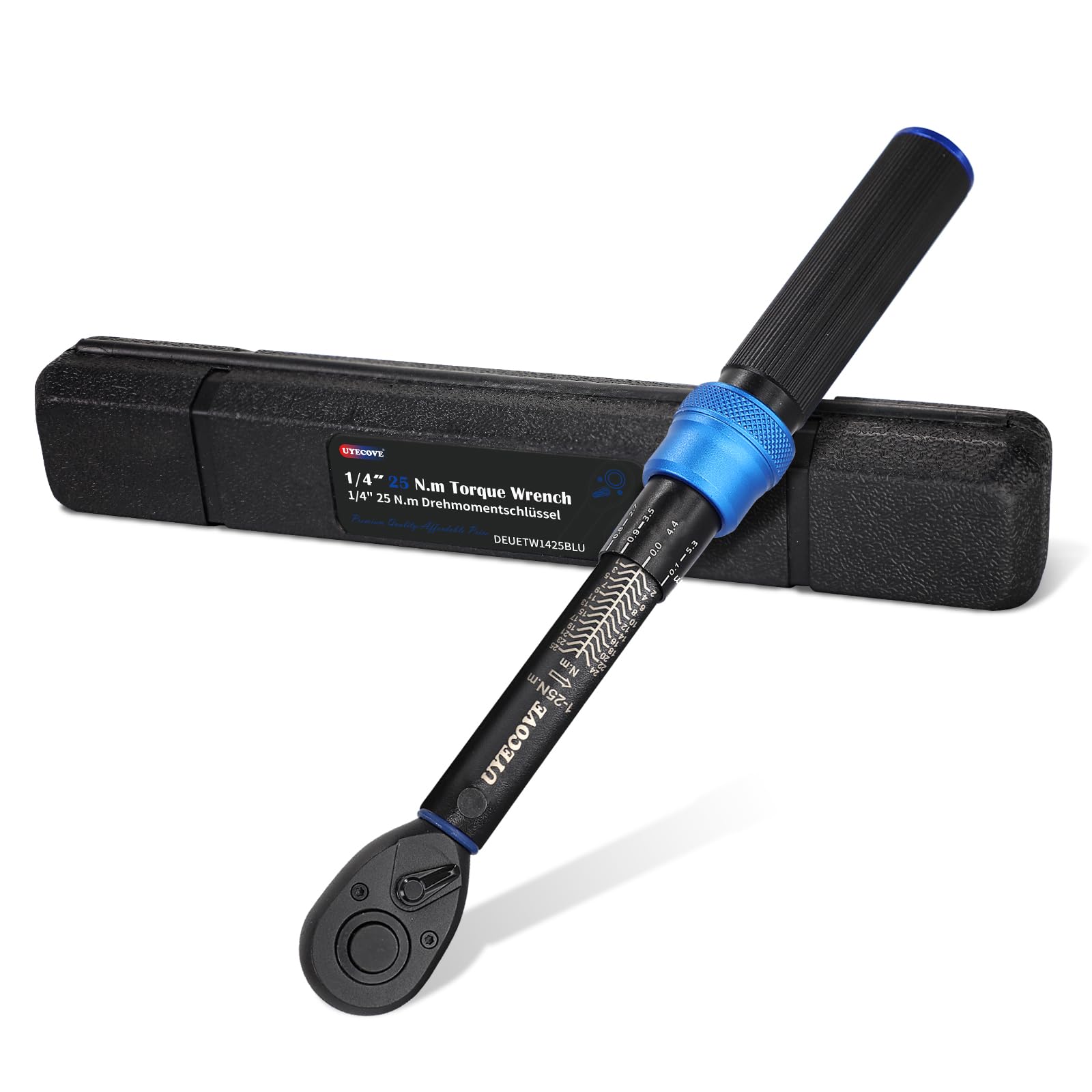 UYECOVE 1/4" Torque Wrench 1-25Nm, Bike Torque Wrenches 1/4", Dual-Direction 72-Tooth Torque Wrench for Bikes, ± 3% Accuracy