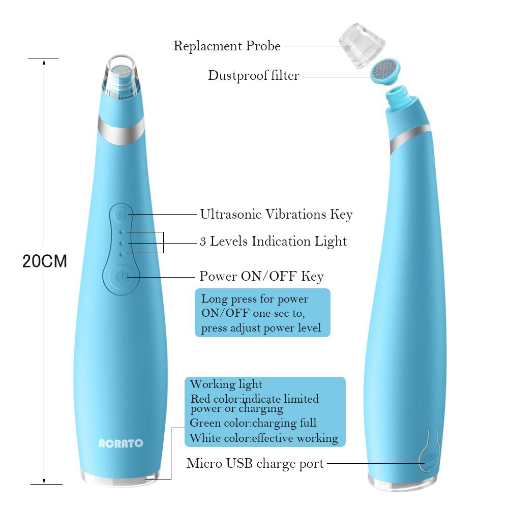 Blackhead Remover, Electric Facial Pore Cleanser Blackhead Removal Tool Pore Vacuum Extraction Tool Facial Pore Cleaner