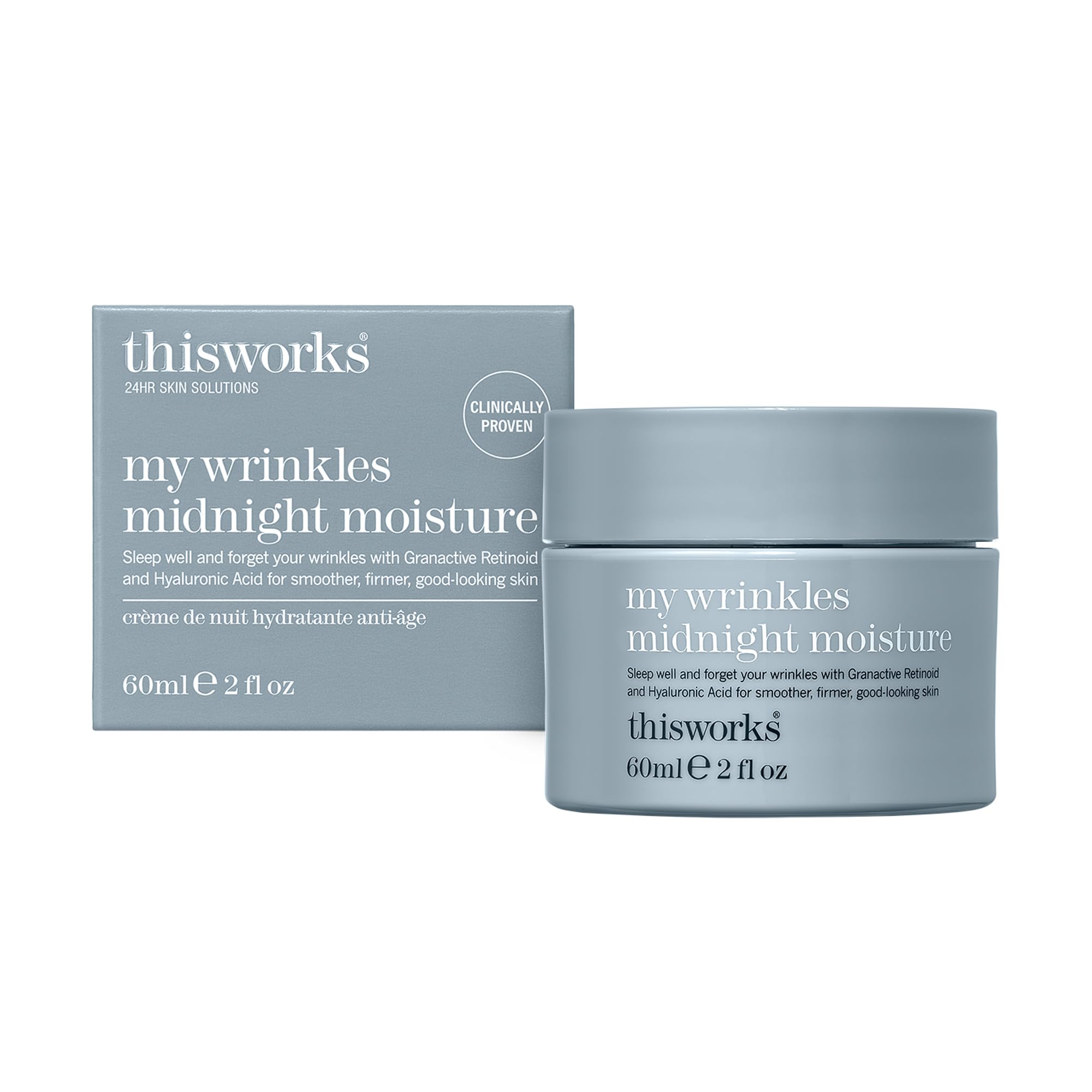 This Works My Wrinkles Midnight Moisture, 60 ml - Anti Aging Night Cream with Hyaluronic Acid and Retinoid Complex - Nourishing Overnight Face Moisturiser for Women to Smooth and Firm Skin