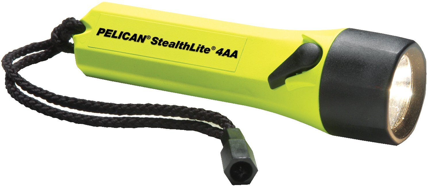 Pelican 2400CYELLOW StealthLite Flashlights, 4 AA, 31.5 lm, Yellow