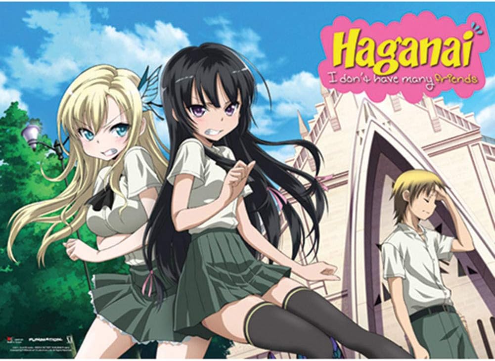 Haganai Angry Sena and Yozora with Kodaka Wall Scroll