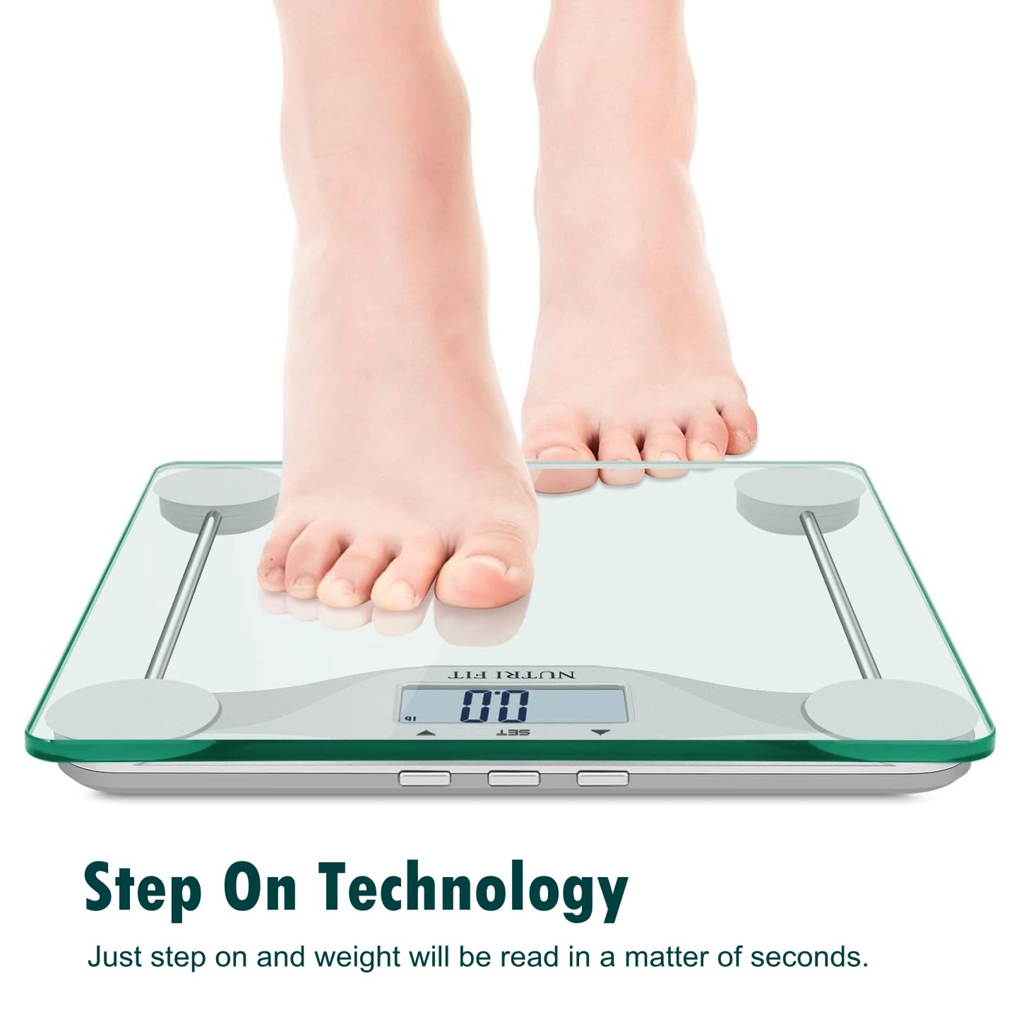 NUTRI FIT Digital Body Weight Bathroom Scale BMI, Accurate Weight Measurements Scale,Large Backlight Display and Step-On Technology,400 Pounds
