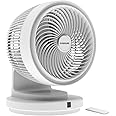 Everdure 9” Oscillating AC Desk or Table Fan, Remote Controlled, 4 Speed Settings, 2 Wind Modes, Targeted Airflow Control, Portable, Perfect for Bedroom, Living Room, Home Office, White