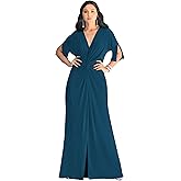 KOH KOH Womens 2026 Long Short Sleeve V-Neck Sexy Slimming Casual Summer Maxi Dress