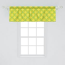 Ambesonne Lime Green Window Valance Pack of