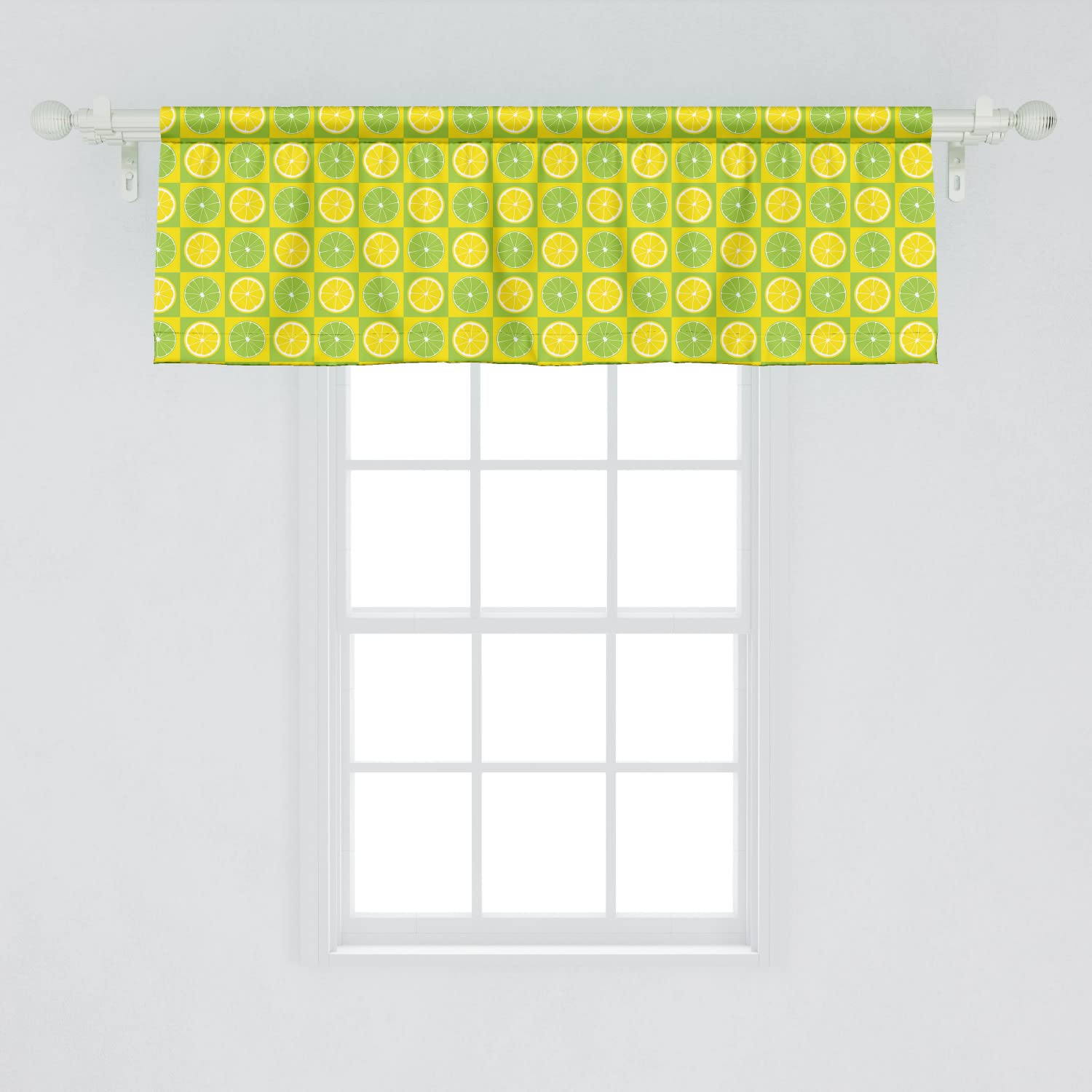 Ambesonne Lime Green Window Valance Pack of
