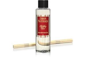 Urban Naturals Reed Diffuser Oil Refill, Holiday Cheer Diffuser Oil with Cranberry, Cinnamon, Evergreen, 4 oz + Free Reed Sticks, Made in The USA