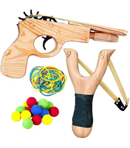 Classic Solid Wooden Slingshot - Hunting Catapult Toy For Kids, Adults & Outdoor Fun