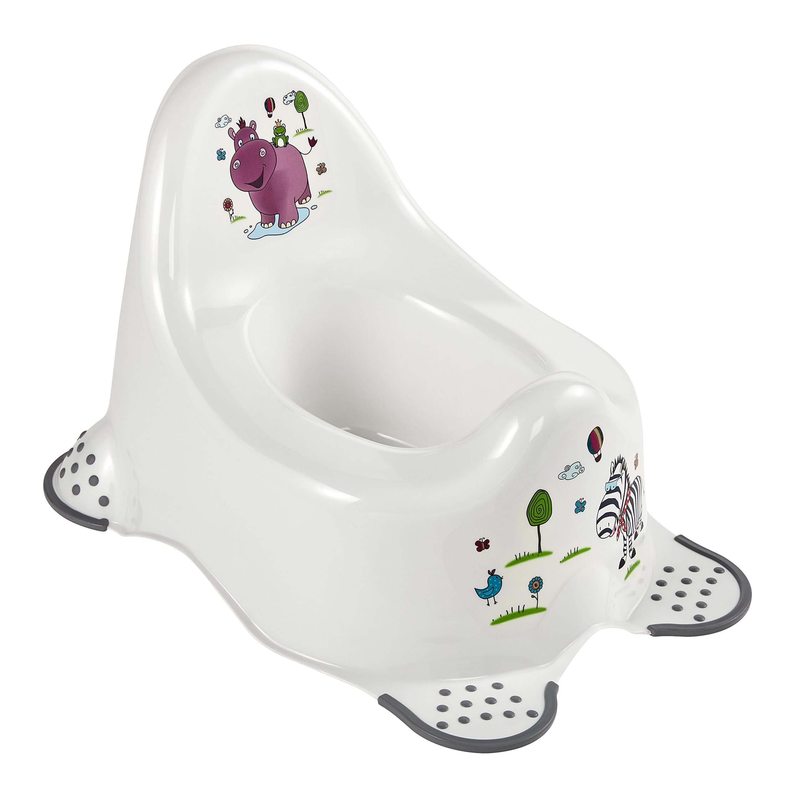 keeeper Hippo Baby Potty, From 18 Months Up to 3 Years, Anti-Slip Rubber Feet, Adam, White