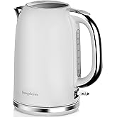 Electric Tea Kettle for Boiling Water, Wide Open Lid Stainless Steel Water Boiler, 1500W/1.7L for Coffee/Tea Brewing, Auto Sh