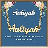 Ldurian Custom Name Necklace, Personalized Name Plate Pendant Necklace Pre Gifts, Charm Pre-made Jewelry for Mom Mama Birthday Anniversary