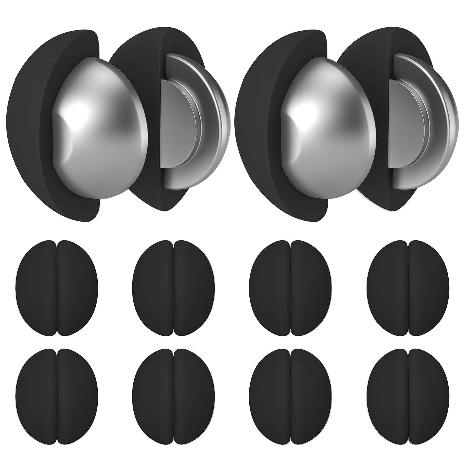 VANZAVANZU 10 Pairs Shower Curtain Weights, Silicone Wrapped Magnets, Heavy Duty Magnets Prevent Curtain Liner from Blowing, Rust-Free, Black