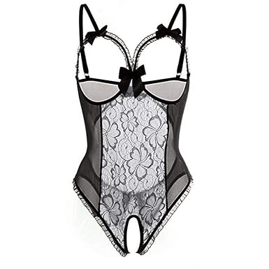 Ears Damen Dessous Frauen Mode Sex Attraktion Lace Perspektive Silber Dessous Unterwäsche BH Babydoll Versuchung Körper Bikin