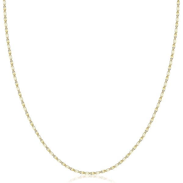 Amazon.com: Kooljewelry 14k Solid Yellow Gold Flat Link Mirror