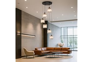 Cainjiazh Long Chandelier for High Ceilings Modern Crystal Long Pendant Light Raindrop Drop Lamp Hanging Flush Mount Chandeli