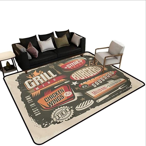 Alfombra de Piso para Interiores, diseño de menú de Parrilla con