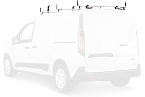 VANTECH J2000 Aluminum Ladder Roof Rack 3 bar System with Accessories for a 2014-Newer Transit Connect White