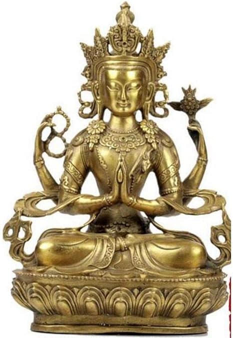 SHENBEIK Estatua de Buda Shun Guanyin Buddha de Cuatro Brazos ...