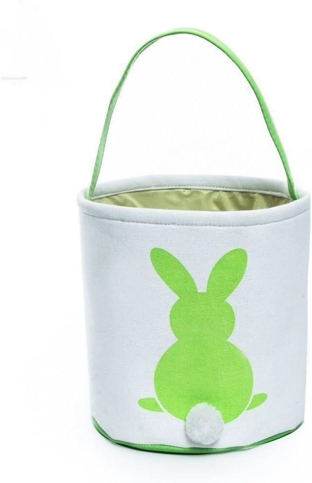 Easter Basket for Kids Easter Bunny Bag Easter Decorations (Green)