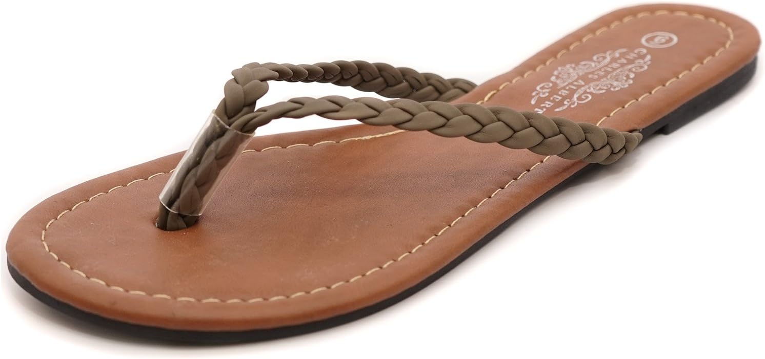 Charles Albert Women's Easy Braided Thong Flip Flop Sandal