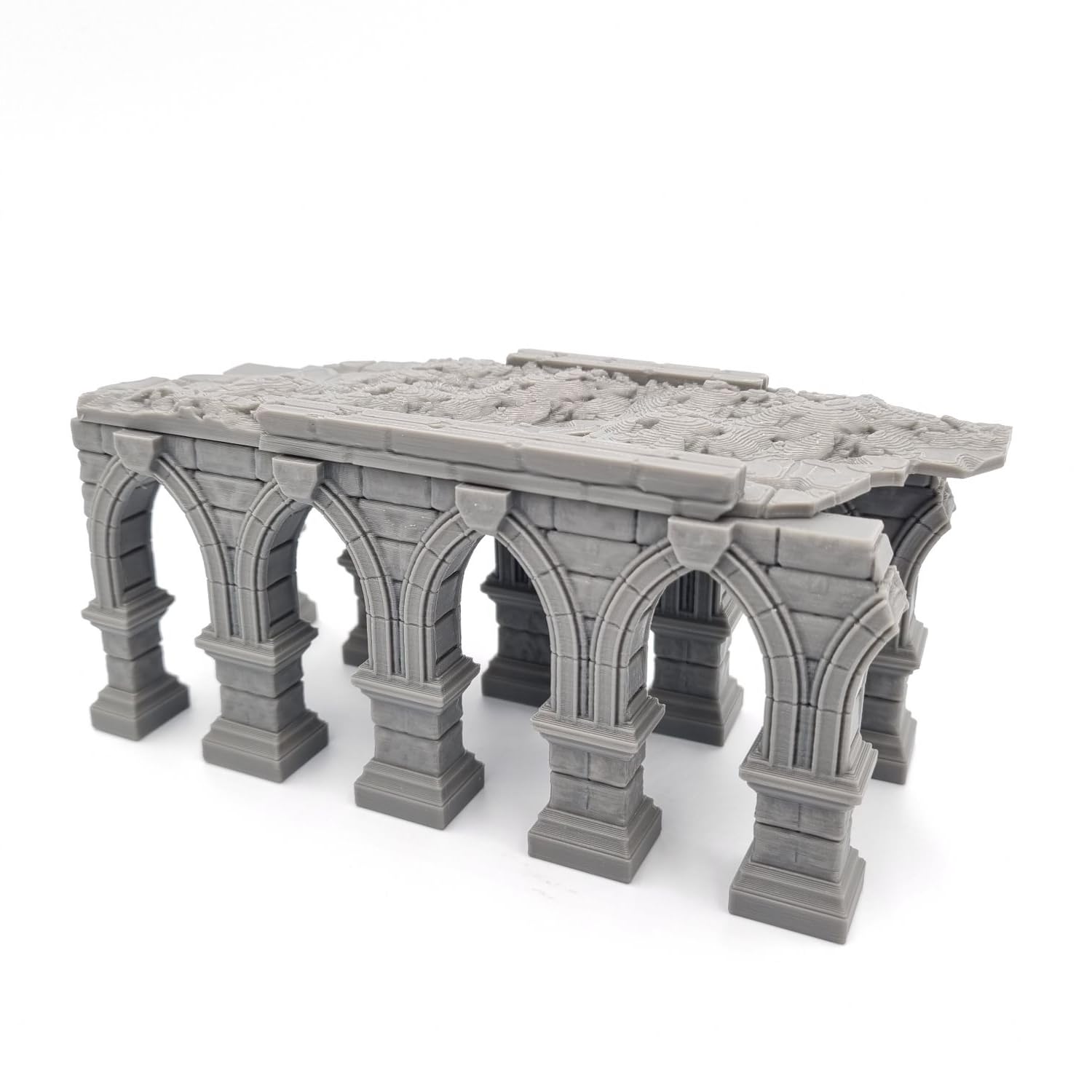 Q P Quality Printing 3D QP3D - Medieval Walkway Bridge with Pillars - Fantasy Platform Tabletop Scenery & RPG 28-32mm Miniatures Wargame Props DnD D&D