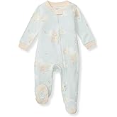 Burt's Bees Baby Boys Sleep and Play PJs, 100% Organic Cotton One-Piece Zip Front Romper Jumpsuit Pajamas