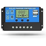 Linkhood 30A Solar Charge Controller, Dual USB Port Solar Panel Battery Intelligent Regulator, Multi-Function Adjustable LCD 