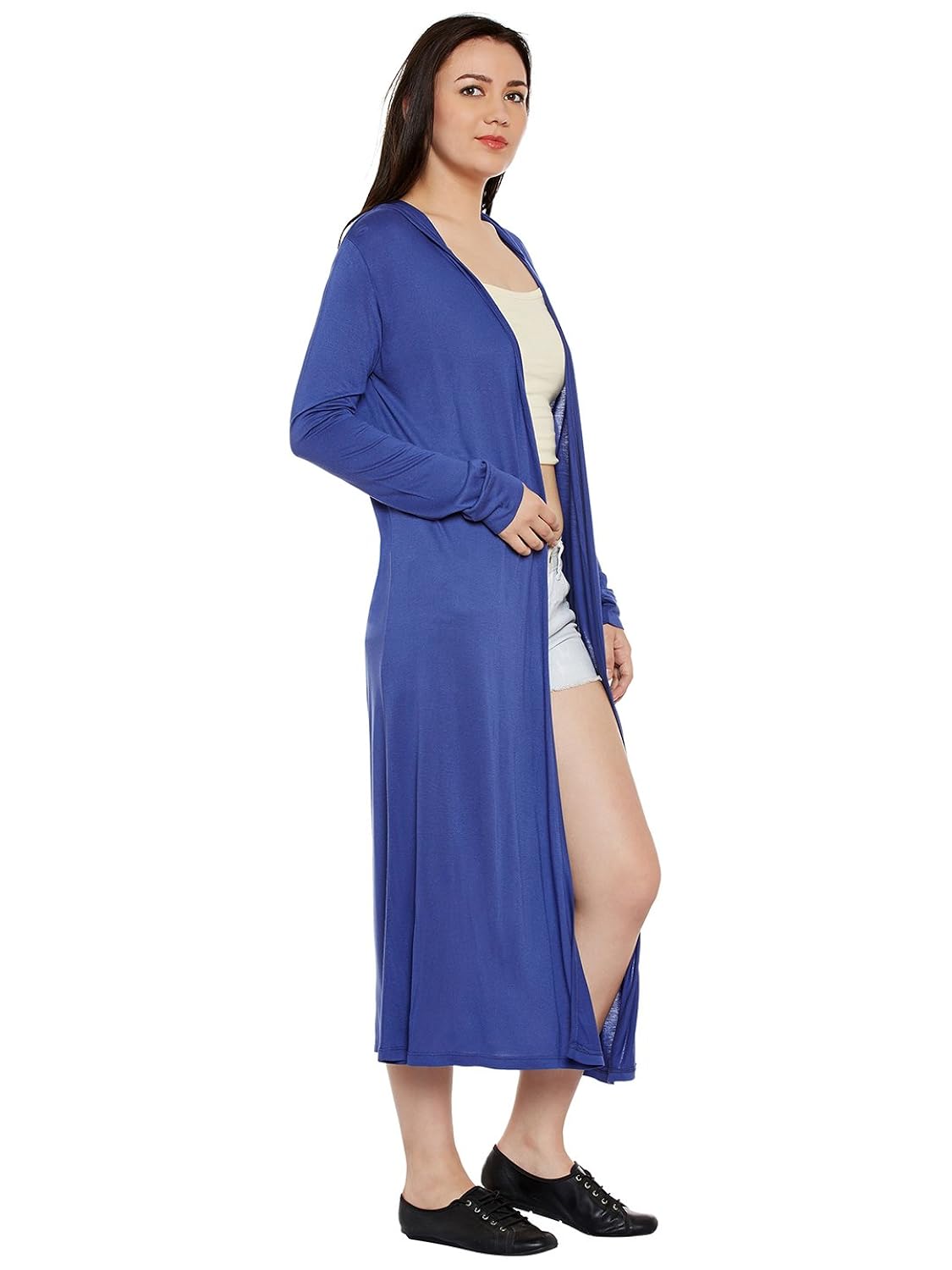 le bourgeois women's hooded long shrug