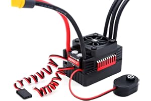 SURPASS HOBBY USA Surpass Hobby Waterproof 90A RC Blushless ESC Electric Speed Controller ESC with Male Plug for 1/10 Rc Car (90A)