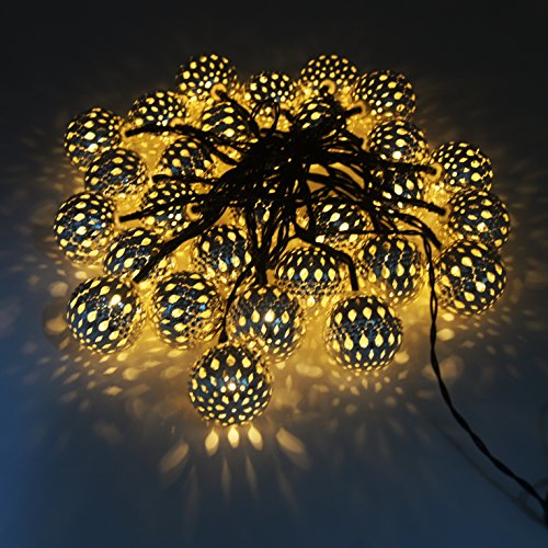 FREE HOME Solar Outdoor Globe Lamp String,Christmas Tree Lights, 17ft,30LED Monaco Round Ball Lamp String,LED Solar Lamp String, Festive Lantern String, Energy-Saving Lamp String (30) - Thumbnail 7