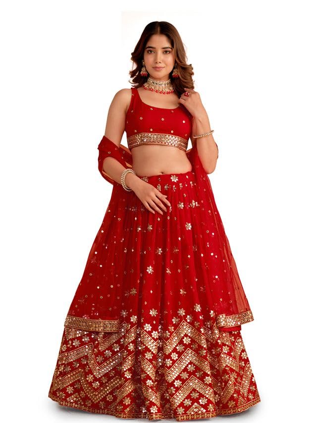 Photo 1 of stylishfashion Women Embroidered Designer Ready to Wear Bridal Lehenga Choli Indian Bollywood Wedding Ethnic Lehnga (Choice 1, 10 US Large (Chest-42 Waist-38))