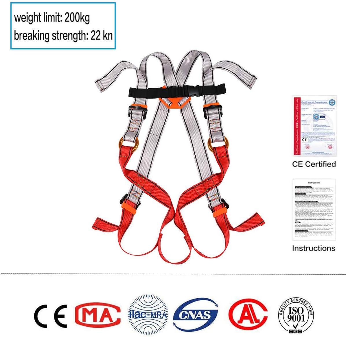 HandAcc Kids Full Body Harness, Youth Climbing Safety Harness Seat Belts for Outdoor Expanding Training Caving Rock Climbing Rappelling Equipment : Sports & Outdoors