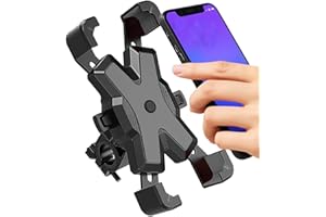 GENERIC 2025 Upgraded Bike Phone Holder ﻿, One handed quick locking and unlocking for Motorcycle Phone Mount, Handlebar Phone Mount with Four way lock Compatible with iPhone,Samsung and 4.8-6.8'' Smartphones