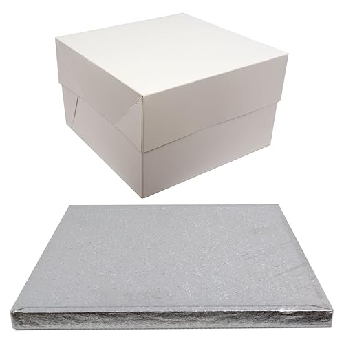 14" Inch Square Cake Drum Board & Box Wedding Birthdays Amazon.co.uk Kitchen & Home