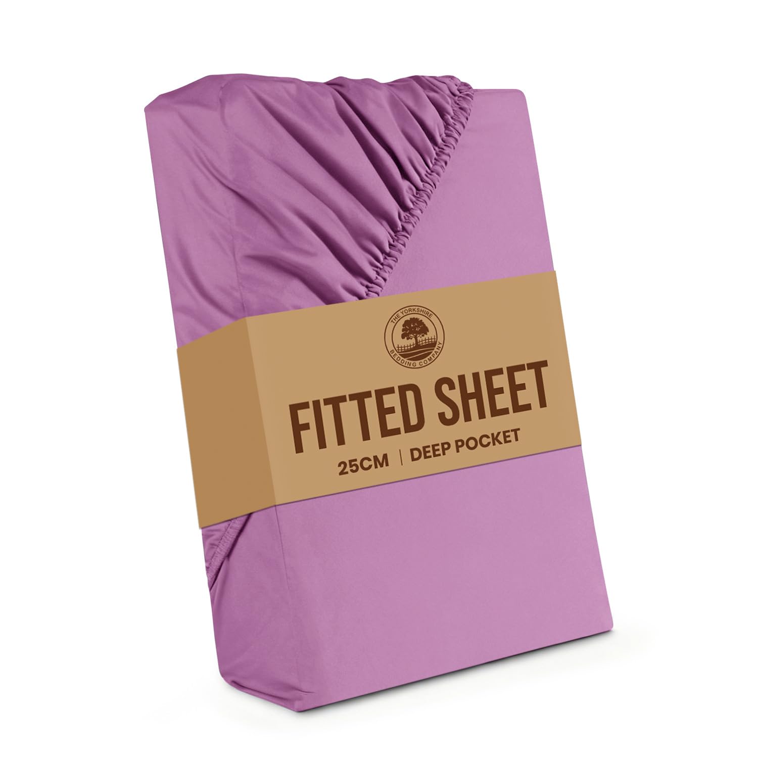 Yorkshire Bedding King Size Fitted Sheets 25 Cm Deep Purple Bed Sheet with Elastic Corners Soft Brushed Microfiber Fabric Breathable Shrinkage & Fade-Resistant Bedsheets — image 1