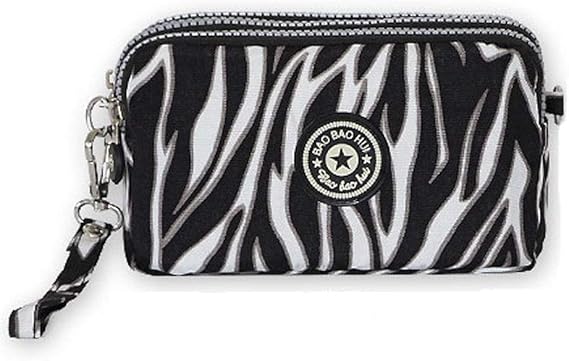 black and white zebra print clutch bag