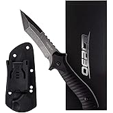OERLA OLK-D47 Tactical Survival Knife with Kydex Sheath, D2 High Carbon Steel Fixed Blade Outdoor Knife, G10 Handle, EDC Tactical Belt Clip