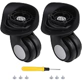 BQLZR Luggage Spinner Wheel Luggage Wheels Replacements for Suitcases Repair Part with 3 Holes, Hole Distance: 31x31x31mm (1.22x1.22x1.06 inch) Black Left Pack of 2 （W024 ）