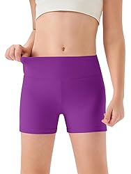 Haloumoning Girls Athletic Shorts Kids High Waisted