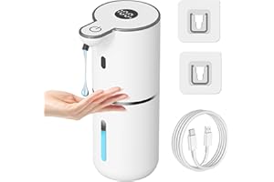 OHIFAST Automatic Liquid Soap Dispenser Touchless, USB Rechargeable Smart Hand Soap Dispenser, 6-Level Adjustable, 12.8oz/380mL Wall Mounted for Bathroom Kitchen Dish Soap