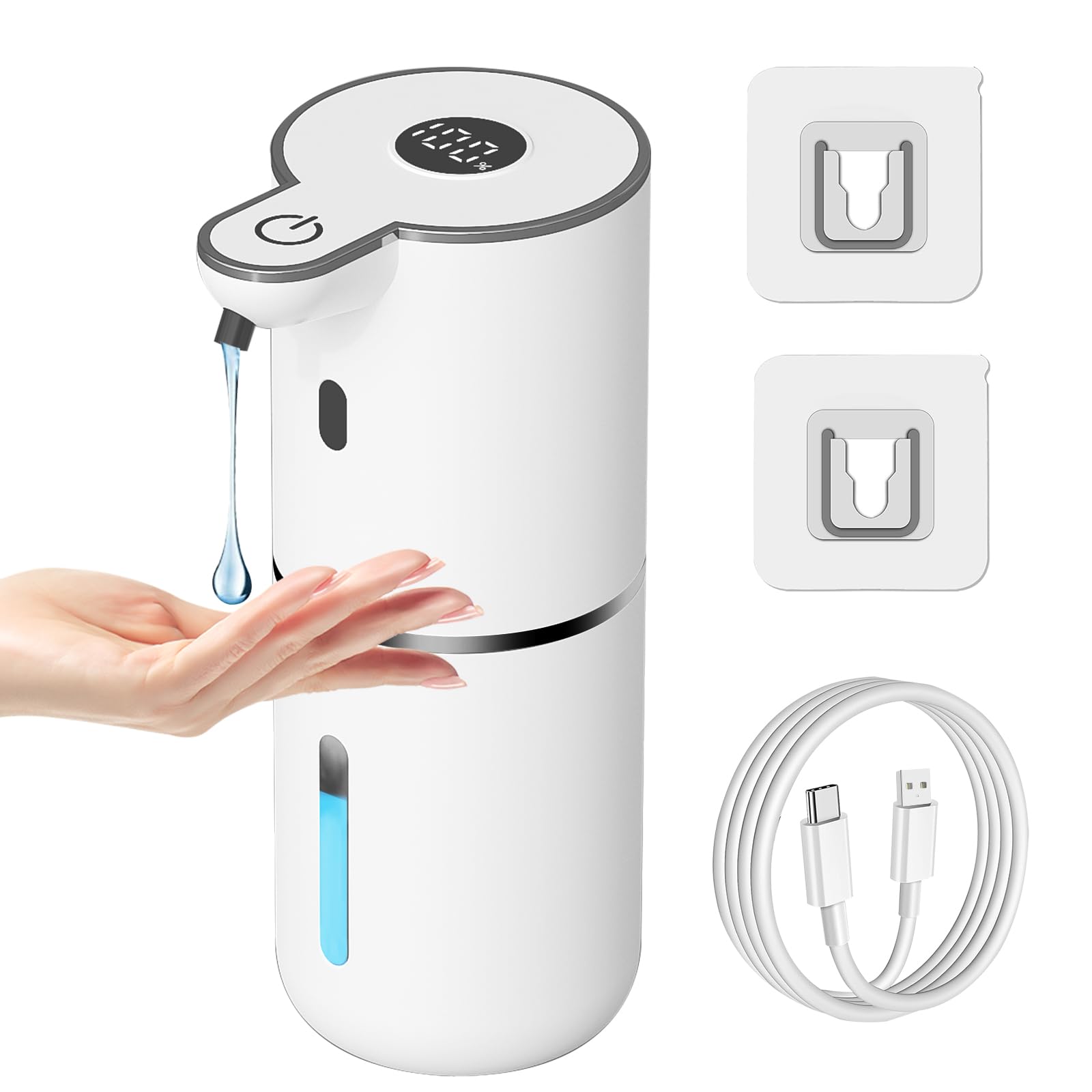 Photo 1 of Automatic Liquid Soap Dispenser Touchless, USB Rechargeable Smart Hand Soap Dispenser, 6-Level Adjustable, 12.8oz/380mL Wall Mounted for Bathroom Kitchen Dish Soap