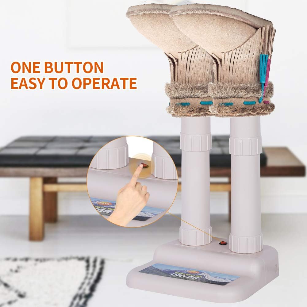 Boot Dryer&Warmer-Electric Shoe Dryer,With ON/OFF Button,Noiseless,Constant Temprature W/Heat Blower for shoes,Boots,Gloves,Socks,BEIGE: Shoes