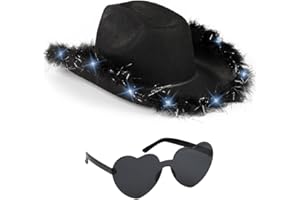 Funcredible Cowboy Hat and Glasses - Fluffy Cowgirl Hat