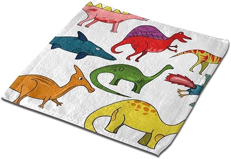 Amazon スクエアタオル 恐竜 ハンドタオル フェイスタオル おしぼり 柔らか肌触り 業務用 家庭用 速乾く快適 強い吸水 耐久性 33x33cm タオル ホーム キッチン オンライン通販
