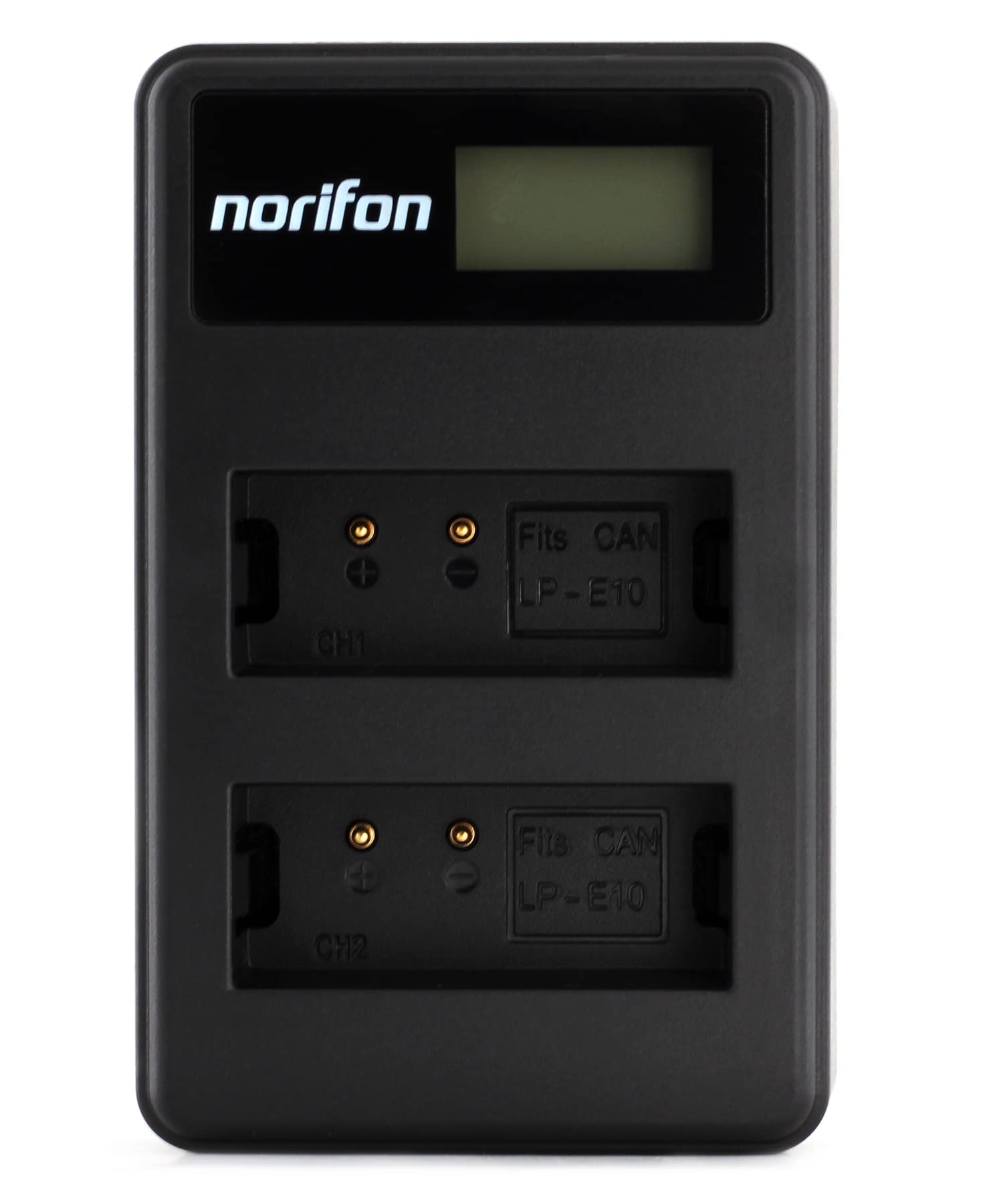 Norifon LP-E10 Dual Channel LCD USB Charger for Canon EOS 1100D, EOS 1200D, EOS Kiss X50, EOS Rebel T3 Camera and More