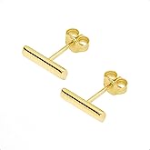 Upgrade Your Style with Lucchetta's 14kt Yellow Gold Mini Bar Stud Earrings - Italian Excellence Fine Jewelry