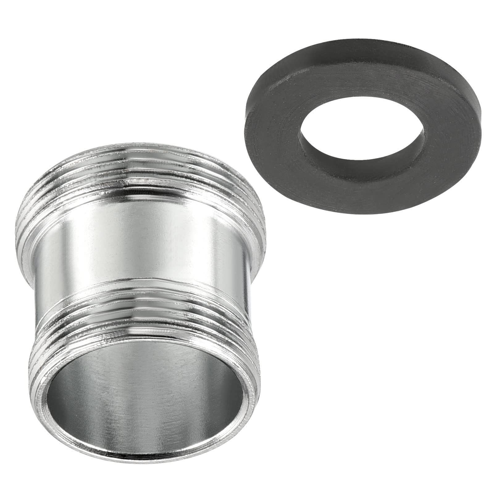 MACHSWON M22*1.0 Male to M20*1.0 Male Thread Faucet Adapter, Chromed Aerator Connector Fitting for Garden Hose Water Filter Pipe, Silver