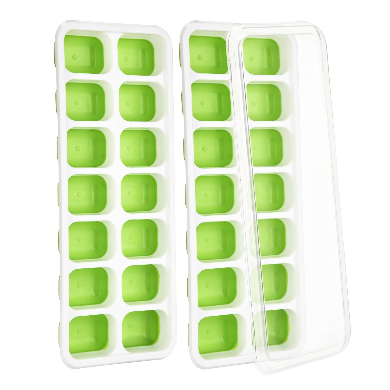 Ice Cube Tray 2 Pack 2 SpillResistant Lids Dishwasher Safe TOPELEK