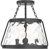 Savoy House 6-1802-3-89 Crawford Vintage Traditional Coastal Clear Water Glass Semi-Flush, 3-Light 180 Total Watts, 14" H x 1