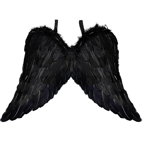 Alas Negras De Ángel Caído Para Mujer – Plumas Oscuras De 55x45 Cm Con Correas Elásticas, Accesorio Para Disfraces De Halloween, Gótico Y Fiestas Temáticas